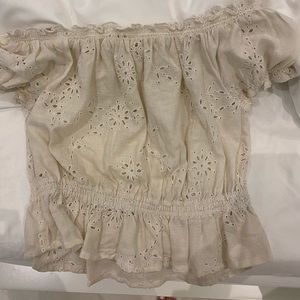 Free People nude eyelet top never worn size XS